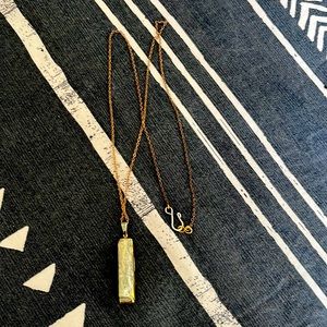 Long green agate necklace